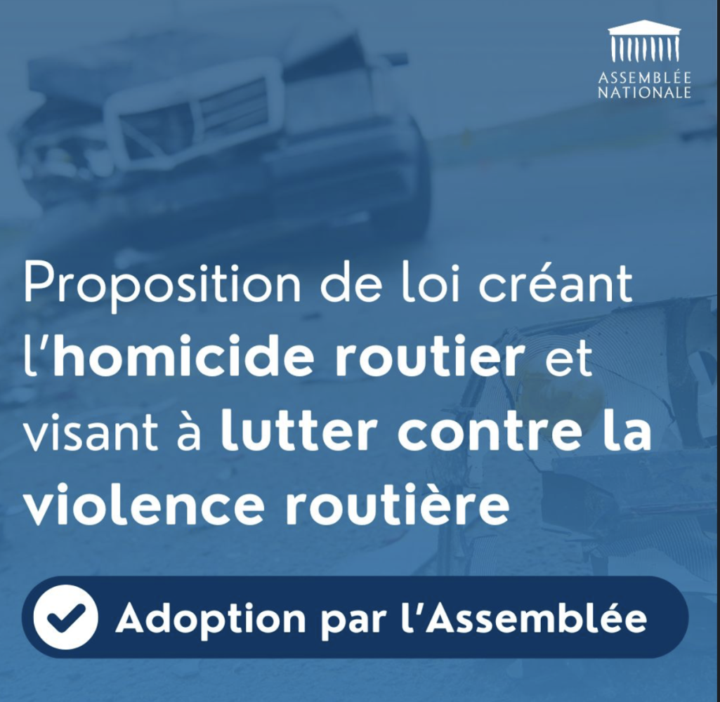  Proposition de loi créant l’homicide routier et les blessures routière 